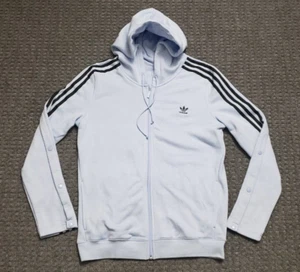 Chaqueta con Capucha Adidas Para Hombre PEQUEÑA Azul en Polvo con Cremallera Completa con Pista Mangas a Snap con Botones - Imagen 1 de 19