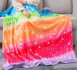 Rainbow Super Soft Colorful Pride Throw Blanket for Girls Twin Size 60"x80" - Picture 1 of 8