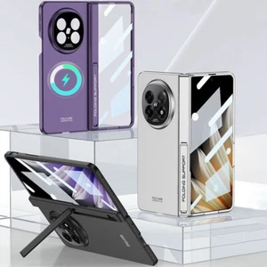 Magnetic Hinge Protect Full body Hard Stand case+Glass Film For Oppo Find N5 5G - Picture 1 of 21