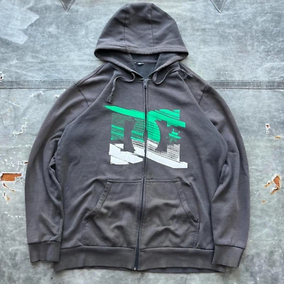 Vintage Y2K DC Shoes Faded Skate Grunge Full Zip Hoodie - Image 1 of 4