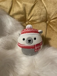 Squishmallow Brooke der Weihnachtseisbär 4 1/2"" Kelly Spielzeug mit Etikett - Bild 1 von 6