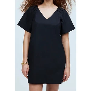 Madewell V Neck Mini Short Sleeve Trendy Going Out Shirt Dress US Women's M New - Picture 1 of 7