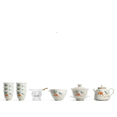 Juego de té boutique Ruyao artesanal esmalte craquelado porcelana tetera Gaiwan taza a juego Foto 1 de 4