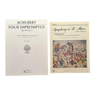 Schubert Four Impromptus Op 90 No 3 + Symphony In B Minor Piano Books NOS - Image 1 of 3