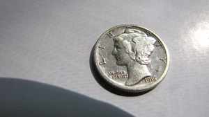 1916 S Mercury Liberty Dime 10c 90% Silber US Münze San Francisco Mint XF - Bild 1 von 3