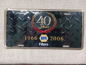 NAPA Filters 40th Years Anniversary 1996-2006 Tin LICENSE PLATE NIP NEW - Picture 1 of 4