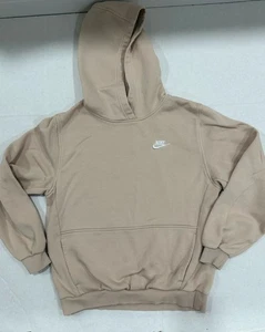 Nike All Kids Fit Sportswear Club Fleece Hoodie Youth XL Beige Tan - Picture 1 of 4