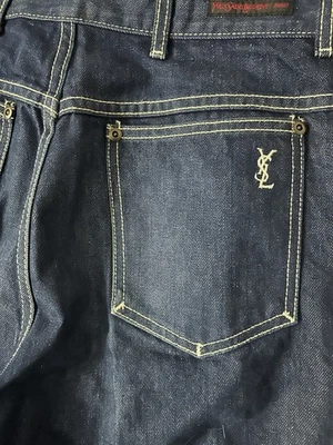 Yves Saint Laurent Paris Ysl Dark Denim Jeans Men's Size 33 - Image 1 of 4
