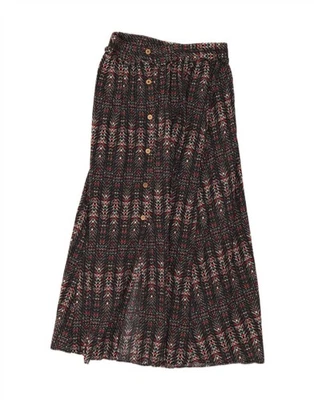 Maxi falda mediana para mujer ZARA W28 negra a rayas YG05 Foto 1 de 3