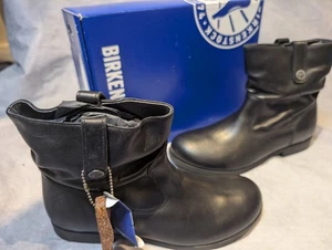 Birkenstock Boots Womens Sarnia Ankle Black Leather Comfort Slouch UK 5 EU 38 - Picture 1 of 12