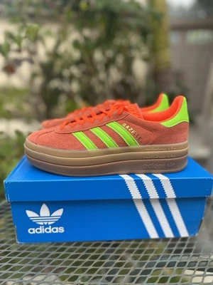 Zapatos para mujer Adidas Originales Gazelle Negrita Colegial Naranja Verde H06126 Nuevos con etiquetas Foto 1 de 4