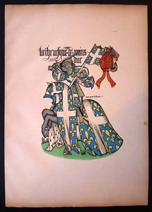 L ARCHEVEQUE DE REIMS Heraldique armoiries equestre - Imagen 1 de 1