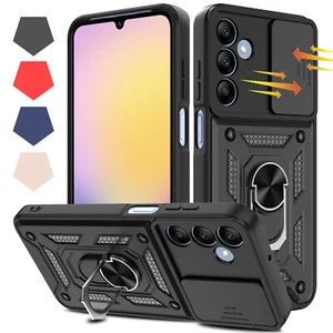 Funda con soporte de anillo para cámara deslizable para Samsung Galaxy A35 A25 A15 A55 5G - Imagen 1 de 68