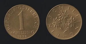 ÖSTERREICH 1 SCHILLING 1978 - KM 2886 Q.FDC/aUNC FAST BLUME GEPRÄGT - Bild 1 von 1