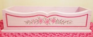 Flower Box Planter Hand Painted Pink Roses Solid Wood