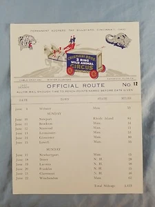 Vintage Cristiani Bros Brothers Circus Official 1957 Route Card #4 - Picture 1 of 2