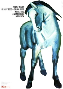 Franz Marc - Die Retrospective Cartel de exposición ORIGINAL de 2005 motivo: CABALLO - Imagen 1 de 1