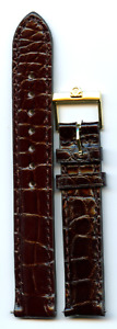 4 Colors Genuine 16mm 17mm Alligator Strap & Vintage Omega Buckle Gold or Steel