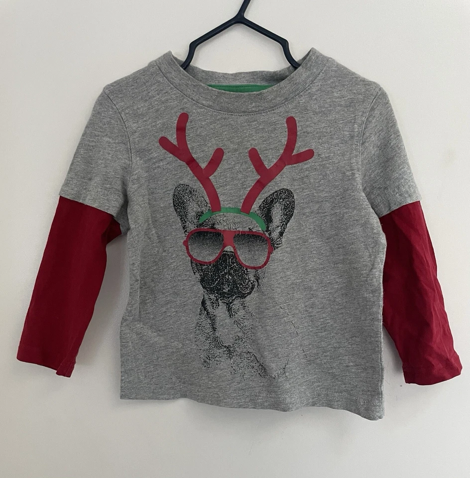 Circo Baby Boys Cute Reindeer Antler Dog 2-In-1 Long Sleeve Shirt Gray Red 24 M - Image 1 of 4