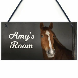 Personalised Horse Signs For Girls Bedroom Horse Lover Gift Horse Plaque Gift - Picture 1 of 9