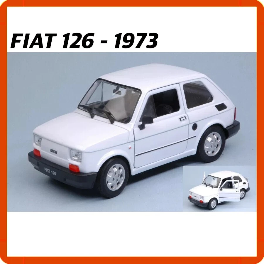 modellino auto scala 1/24 die cast Fiat 126 bianca 19 Welly modellismo statico - Immagine 1 di 1