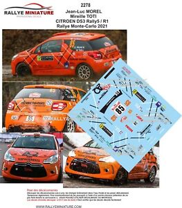 Decals 1/43 Ref 2278 Citroen DS3 Rally 5 R1 Morel Rally Mounted Carlo 2021 R3