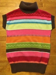 Gymboree Girl's Multi Color Striped Short Sleeve Turtleneck Sweater Medium 7/8 - Picture 1 of 8