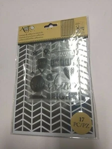 Juego de plantillas y estampillas de acrílico transparente Art-C Chevron 17 piezas 26886 NUEVO - Imagen 1 de 1