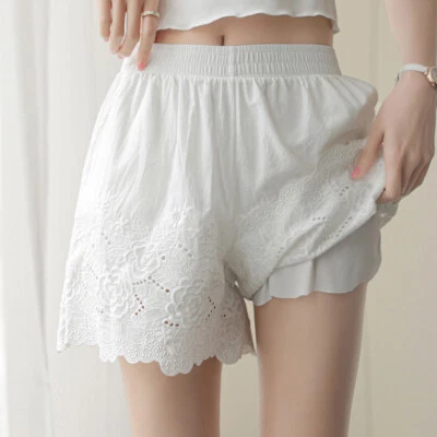 Damen Baumwolle Spitze Unter Shorts Lolita Locker Gummibund Slips Höschen - Bild 1 von 4