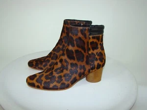 NEW! BERNARDO IZABELLA CALF HAIR ANIMAL PRINT ANKLE BOOTS BOOTIES 6.5M D131 - Picture 1 of 8