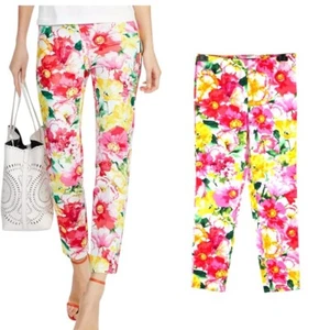 Ralph Lauren Trousers Floral Skinny Cigarette Cropped Bradford Stretch Size UK 6 - Picture 1 of 11