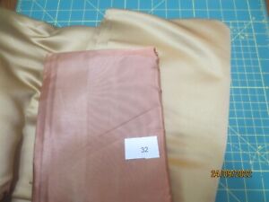 5 yds tot. 2 shades vintage synthetic taffeta silky dressy fabrics Gold & Brown 