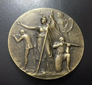 France / Art Nouveau shooting competition medal by Felix Rasumny / M72 - Imagen 1 de 7