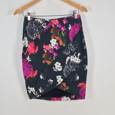 Wish Mujer Falda Talla 8 Lápiz Multicolor Floral Mezcla Algodón Cremallera 062522 Foto 1 de 4