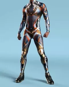 Orange Sexy Jumpsuit Superhero Adult Bodysuit Zentai Unisex Gladiator Warrior - Picture 1 of 4