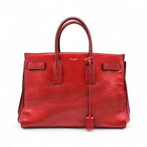 Saint Laurent Paris Sac de Jour Large Leather Tote in Red - Picture 1 of 15