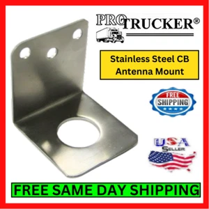 ProTrucker 4" Steel 1/2" Hole L Bracket Mount For CB Antenna For Car 1" U-Bolt - Picture 1 of 5