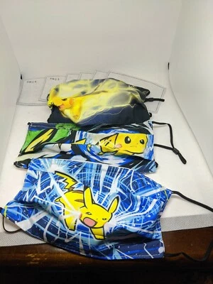 pokemon face masks (3 masks with 6 filters) #239 - Image 1 of 4