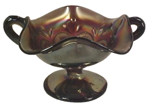 Dugan Question Marks Bowl Carnival Glass Bon Bon Dish Purple Amethyst Antique - Picture 1 of 6