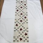 Unfinished Quilt Top Table Runner 13.75 x 49.25 Primitive Stars & Nine Patch 