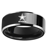 Dallas Cowboys Football Team Stainless Steel Mens Band Ring Collection Size 6-13