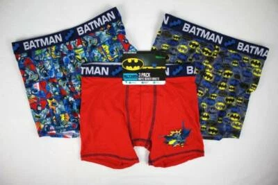 Paquete de 3 calzoncillos boxer ropa interior de acción grande 10 Batman DC Hero mecha elástica para niños Foto 1 de 3