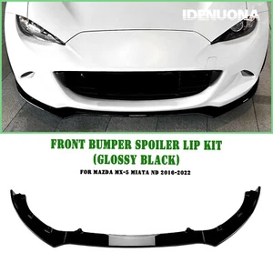 Labio de alerón de parachoques delantero negro brillante para Mazda MX-5 Miata ND 2016-2022 2017 - Imagen 1 de 10