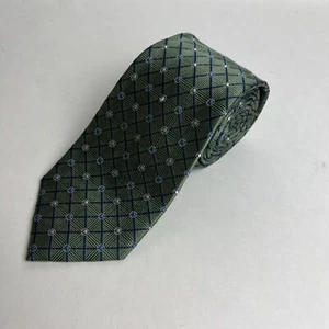 COUNTESS MARA Handmade  100% Silk Tie Men's Green Geometric Necktie  59 x 3.25 - Picture 1 of 6