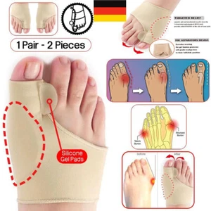 2 Stk Silikon Bandagen, bei Hallux Valgus, Hammerzeh, Gel Bandage, Fußbandage - Bild 1 von 15