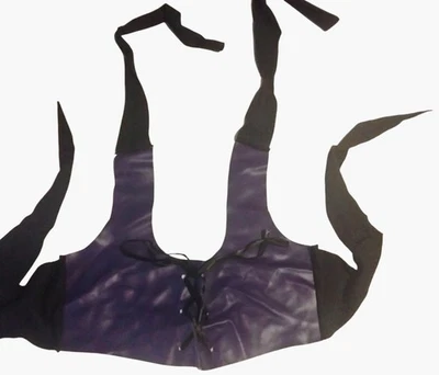Lace Up Witch Costume Top Bra Bodice OS Purple Black Halloween - Image 1 of 4