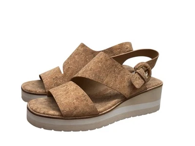 Sandalias VINCE Natural Beige Corcho Shelby Cuña Cordón para Mujer 5.5 Foto 1 de 4