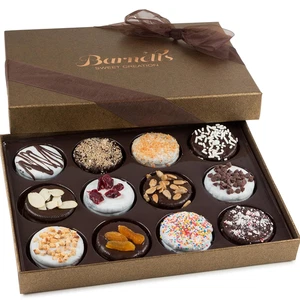 12 Schokolade Valentinstag Kekse Geschenkkorb, Gourmet bedeckt Süßigkeiten Geschenkbox für - Bild 1 von 12