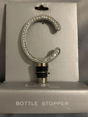 Tapón de botella Nicole Miller Home estrás letra C ~ nuevo en caja Foto 1 de 2