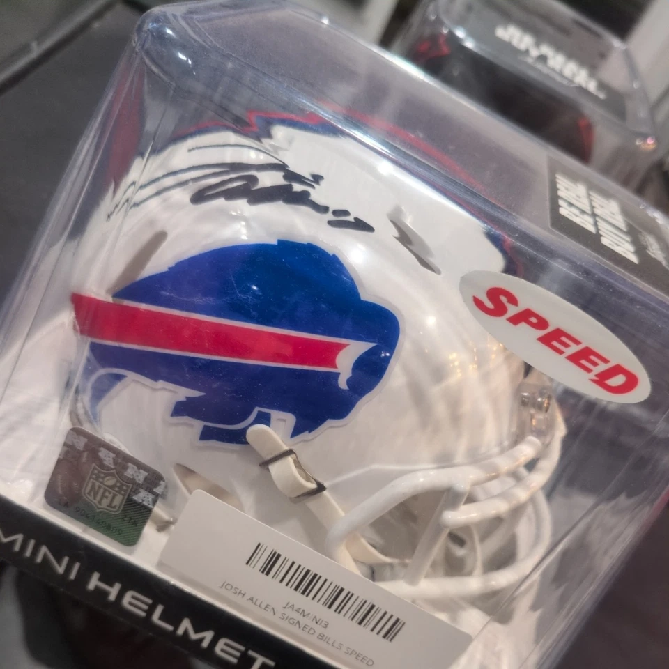 Mini casco firmado por Josh Allen Buffalo Bills certificado de autenticidad Foto 1 de 1